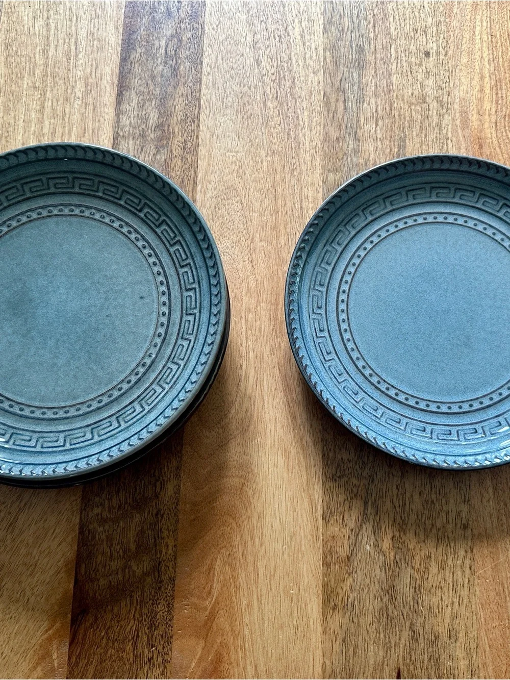 Gourmet Basics by Mikasa Blue Brown Decorative Ceramic Salad/Appetizer Plates